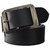 Sunshopping mens brown and black leatherite needle pin point buckle belt (combo)