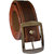 Sunshopping mens black and brown leatherite needle pin point buckle belt (combo)