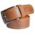 Sunshopping mens black and tan leatherite needle pin point buckle belt  (combo)