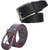 Sunshopping mens black and brown leatherite needle pin point buckle belt  (combo)