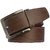 Sunshopping mens brown leatherite needle pin point buckle belt  (combo)