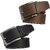 Sunshopping mens brown and black leatherite needle pin point buckle belt  (combo)