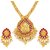 Asmitta Traditional Laxmi Pendent Gold Plated Matinee Style Necklace Set For Women