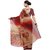 Meia Red Georgette Self Design Saree With Blouse