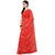 Meia Red Crepe Self Design Saree With Blouse