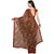 Meia Brown Crepe Self Design Saree With Blouse