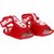Neska Moda Baby Boys and Girls Red Floral Cotton Velcro Anti Slip Booties For 0 To 12 Months