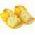 Neska Moda Baby Boys and Girls Yellow Floral Cotton Velcro Anti Slip Booties For 0 To 12 Months
