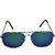 Austin (CnGunBluMrcy) Unisex Blue Mirrored Sunglasses