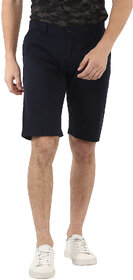 Urbano Fashion Men's Solid Navy Blue Cotton Chino Shorts