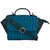 TARUSA Blue Faux Leather Fabric Geometric Sling Bag For Women