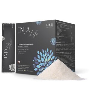 INJA Life COLLAGEN Protein from Japan  Blueberry Flavour - 30 sachets of 5 gms
