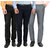 Gwalior Pack Of 3 Formal Trousers - Black, Blue, Light Grey