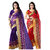 combo of 2 poly cotton saree Purple Red