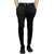 Zcell Black Slim -Fit Flat Trousers
