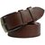 Sunshopping mens brown leatherite needle pin point buckle belt with tan leatherite bifold wallet and white socks (Pack of three)