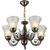 Somil Unique Design Brass Chandelier With Engraved Transparent Glass Lamps