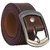 Sunshopping mens brown leatherite needle pin point buckle belt