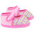 Neska Moda Baby Boys and Girls Pink Checks Cotton Velcro Anti Slip Booties For 0 To 12 Months