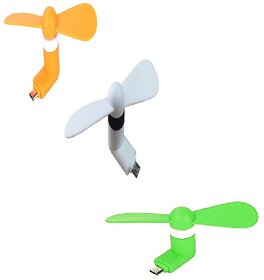 (Pack of 2) V8 mini fans for Smartphones by KSJ Accessories (Assorted Colors)