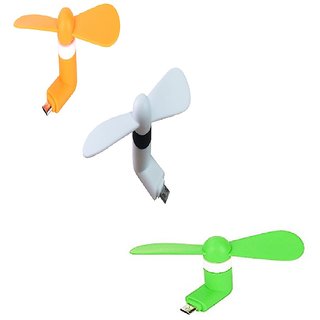 (Pack of 2) V8 mini fans for Smartphones by KSJ Accessories (Assorted Colors)