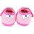 Neska Moda Baby Boys and Girls Pink Floral Cotton Velcro Anti Slip Booties For 0 To 12 Months