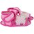 Neska Moda Baby Boys and Girls Pink Bear Cotton Velcro Anti Slip Booties For 0 To 12 Months