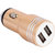 Skycandle 3.1 Amp Dual USB Car Charger for Apple and Android Devices - Gold