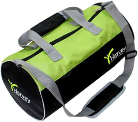 Gym Bag - Smart Waterproof Gym Bag Round Sports Duffel Bag with Shoe Compartment Travel Sports Bag HARVEY-BLK-GREEN