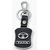 Premium Quality Leather Keychain Compatible for TATA with Chrome Metal Locking Key chain