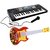 Combo of 37 Key Piano Keyboard Toy with DC Power Option, Recording and Mic with Musical Guitar rock n roll (multicolor)