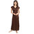 Be You Brown Satin Solid Women's Night Gown / Nighty