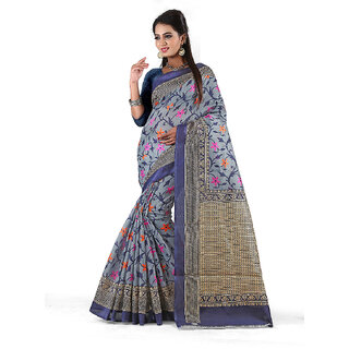 SVB Saree Multicolor Bhagalpuri Silk Block Print Saree With Blouse SVB Saree Multicolor Bhagalpuri Silk Block Print Saree With Blouse