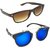 Silver Kartz Combo of 2 Wayfarer Unisex Sunglasses(scm43//Brown//Blue)