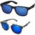 Silver Kartz Combo of 2 Wayfarer Unisex Sunglasses(scm46//Blue//)