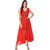 WC-1608 Westchic RED V-Neck (Belt) Long Dress