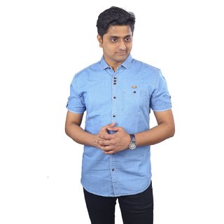 light blue denim casual shirt