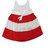 Magic Train Baby Girls Red White Striped Cotton Frock Dress