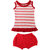 Magic Train Baby Girls Red Cotton Frock and Bloomers Set
