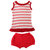 Magic Train Baby Girls Red Cotton Frock and Bloomers Set