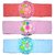 Crochet Cutwork Flower Baby Headband ( Pink , Peach , Blue ) 3 Pcs Set