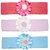 Crochet Cutwork Flower Baby Headband ( Peach , Pink , Blue ) 3 Pcs Set