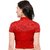 Janasya Women's Cotton Lycra Stretchable Readymade Blouse (BL043-66RED)