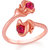 Meia Rose Gold Plated Blooming Rose Adjustable Finger ring with Crystal stones for girls and women FR8803018Z