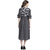 Texco Women Grey & Black Cotton Round neck 3/4 sleeve Printed Dress