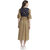 Texco Women Mustard Cotton Round neck 3/4 sleeve Printed Dress