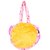 Envie Faux Fur Pink and Yellow  Coloured Embellished Zipper Closure Bag