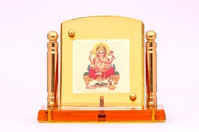 Decarate 24CRT Gold Plated Foil Ganesha Car Dashboard Frame (Pillar)