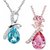 Om Jewells Austrian Crystal Jewellery Combo Set of 2 Ocean Water Drop Pendant Necklace with Chain for Girls CO1000040