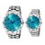 Hwt Round Blue Dial Silver steel Chain Couples Quartz Watches combo